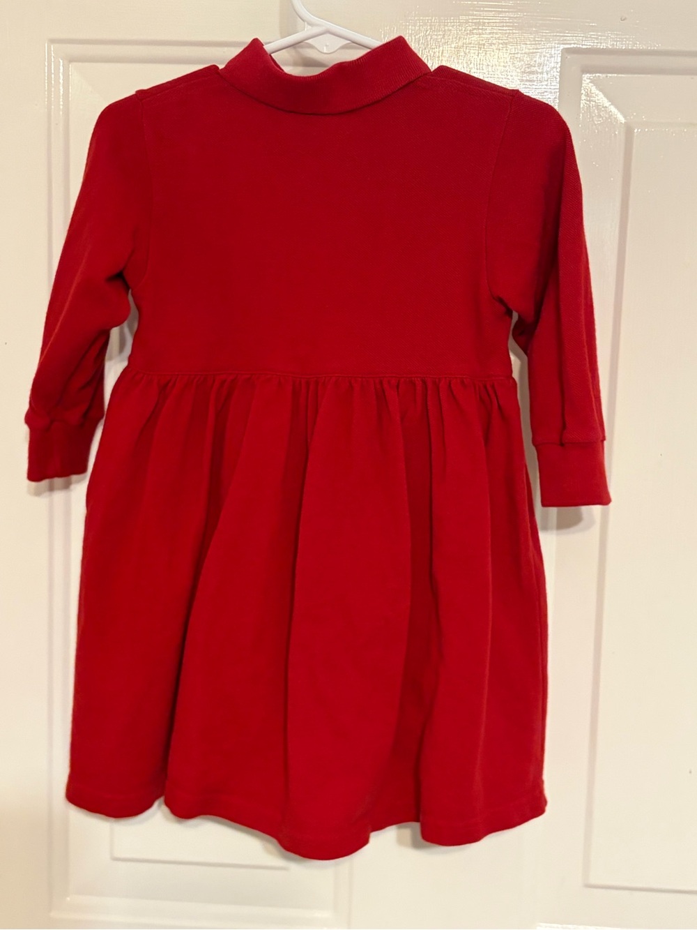 Ralph Lauren Girls Vibrant Red Long-Sleeve Dress w/Built-In Bloomers Size 12-18M - Picture 8 of 9